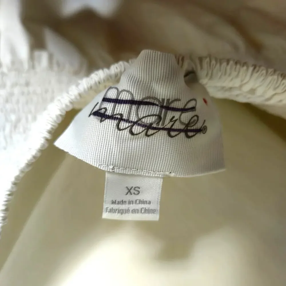 Free People Mare Mare Puff Sleeve White Square Neck Mini Dress - XS